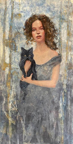 Cold Wax: A Little Black Cat Goes with Everything